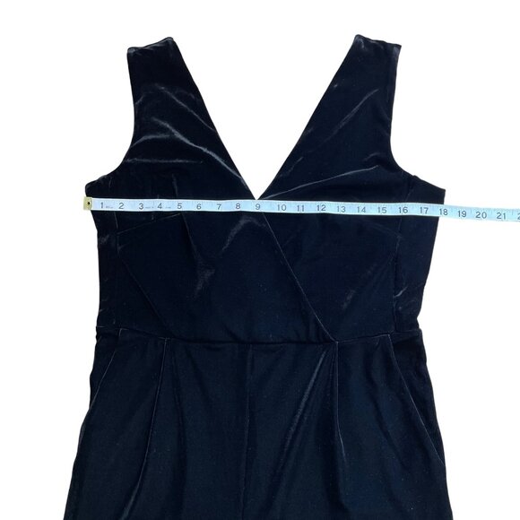 FRENCH CONNECTION JUMPSUIT MARIE STINA VELVET V-NECK SIZE 10 BLACK POCKETS NWT - Picture 14 of 15